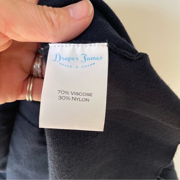 NWT Draper James Navy Fleurette Sweater Knit Fit and Flare Dress M - Picture 10 of 11